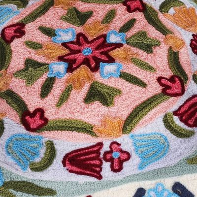 Alternate image for Embroidered Floral Multicolor Cotton Cushion Cover Pair Dream of Blooms