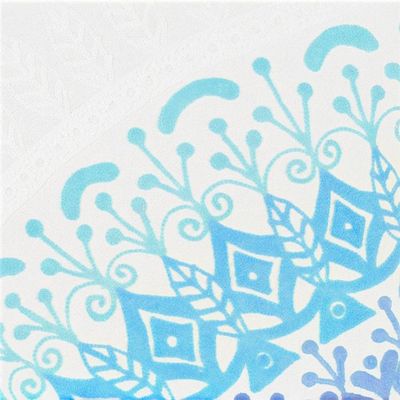 Alternate image for Leafy Blue and Turquoise Mandala Cotton Cushion Cover Pair Divine Orchard