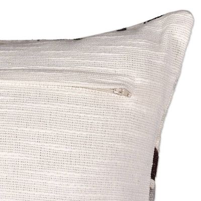 Alternate image for Pair of Embroidered Green and Red Cotton Cushion Covers Vermilion Nature