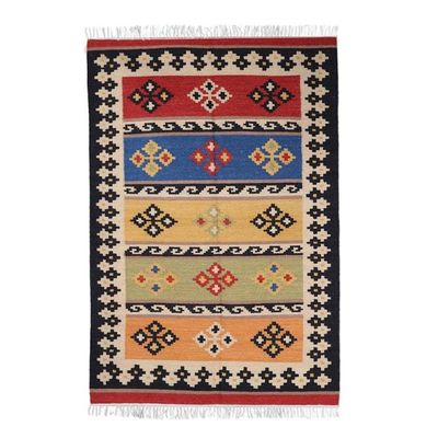 Alternate image for Hand Made Wool Area Rug from India 4 x 6 New Home