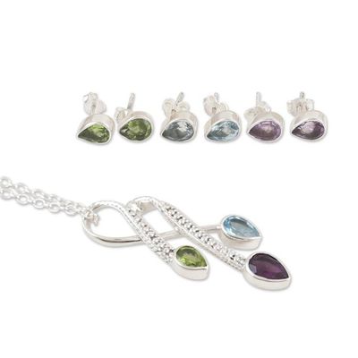 Alternate image for 7-Carat Multi-Gemstone Jewelry Set in a Polished Finish Paradisiacal Fusion