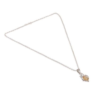 Alternate image for Oval Citrine Necklace and Earrings Jewelry Set with 6 Carats Joyful Prosperity