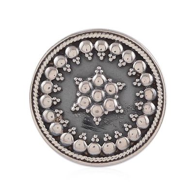 Alternate image for Granulated Starburst-Themed Silver Earrings and Ring Set Granulated Starburst