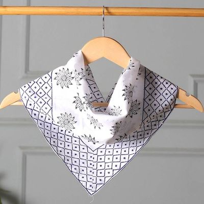 Alternate image for Floral and Diamond-Patterned Cotton Bandana Blooming Geometry