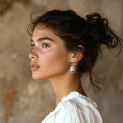 Alternate image for Hexagonal-Shaped Silver Earrings and Ring Jewelry Set Classic Heritage