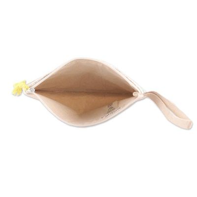 Alternate image for Bohemian-Inspired Embroidered Cotton Wristlet with Zipper Bohemian Flare