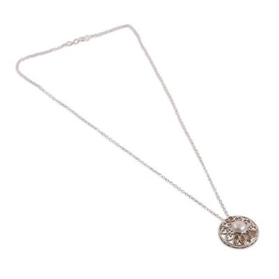 Alternate image for Spring-Themed Cream Pearl and Faceted Citrine Jewelry Set Prosperous Sparkle