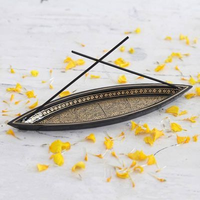 Alternate image for Handcrafted Traditional Wood Incense Holder in Warm Hues Midnight Scents