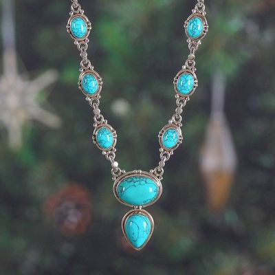 Main image for High-Polished Magnesite Cabochon Link Necklace Made in India Dreams from Heaven