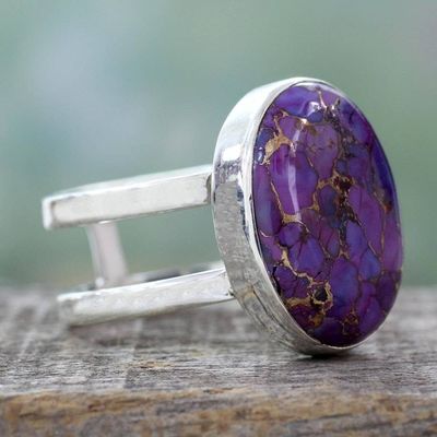 Main image for Purple Composite Turquoise Sterling Silver Ring Purple Island