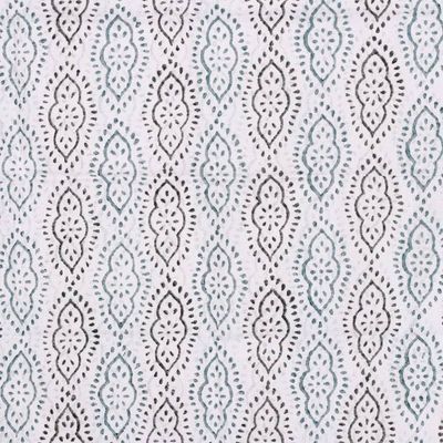 Alternate image for Block-Printed Green White Black Cotton Shawl with Tassels Creative Essence