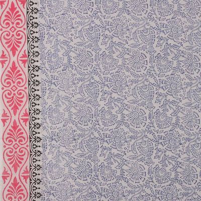 Alternate image for Hand-Block Printed Cotton Sarong with Floral and Leaf Theme Gorgeous Garden