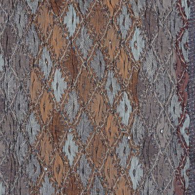 Alternate image for Geometric Textured Ruffled Wool Scarf with Sequin Accents Diamond Delight