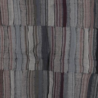 Alternate image for Striped Patchwork Fringed Woven Grey Brown Wool Shawl Evening Flair