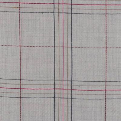 Alternate image for Square-Patterned Fringed Woven Wool Shawl from India Sophisticated Charm