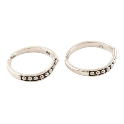 Alternate image for Hand Crafted Sterling Silver Toe Rings Pair Silver Lady