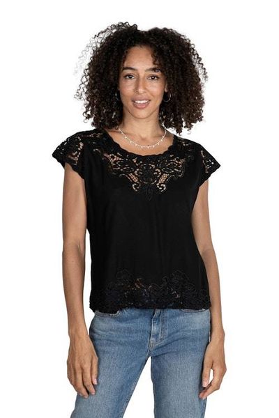 Alternate image for Floral Embroidered Rayon Blouse in Onyx from Bali Black Kusuma