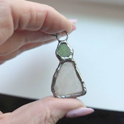 Main image for Sea Glass Necklace, Handmade Beach Glass Pendant, Coastal Ocean Inspired Jewelry