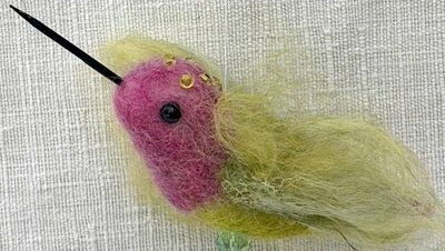 Main image for Handmade Hummingbird Sun Catcher – Needle Felted Wool Bird Decoration, named Brio