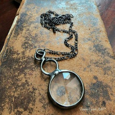 Main image for Kaleidoscope Necklace, Long Pendant Chain, Glass Prism Jewelry, Fun Gift for Her